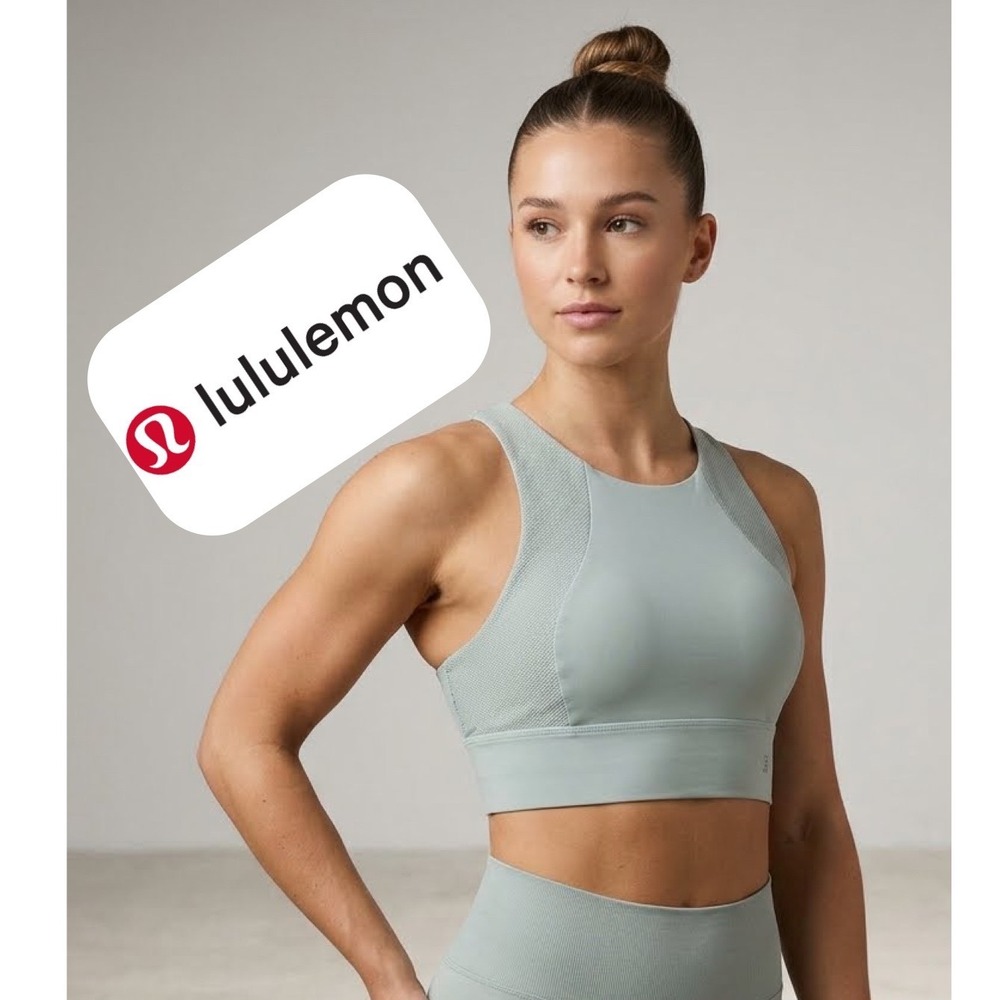 Lululemon Stronger as One High Neck Sports Bra Rhino Gray Size‎ 4 LW2BVBS